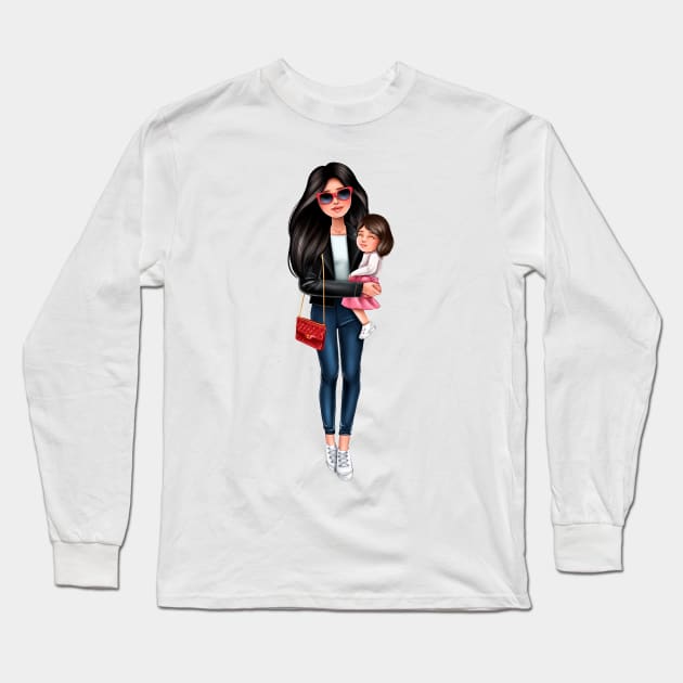 Mother with doughter Long Sleeve T-Shirt by inna.grevceva